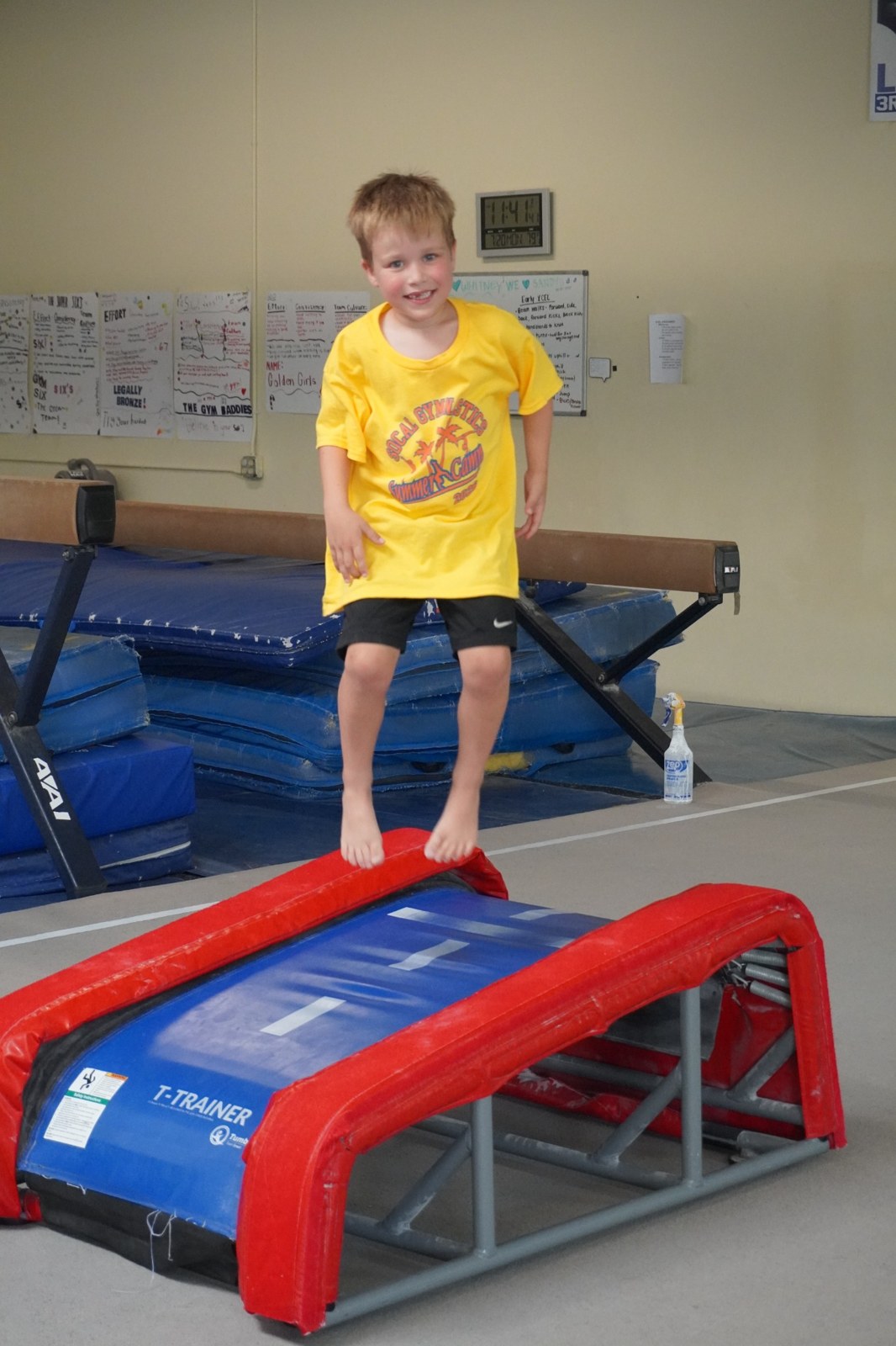 Young athlete on the trampoline