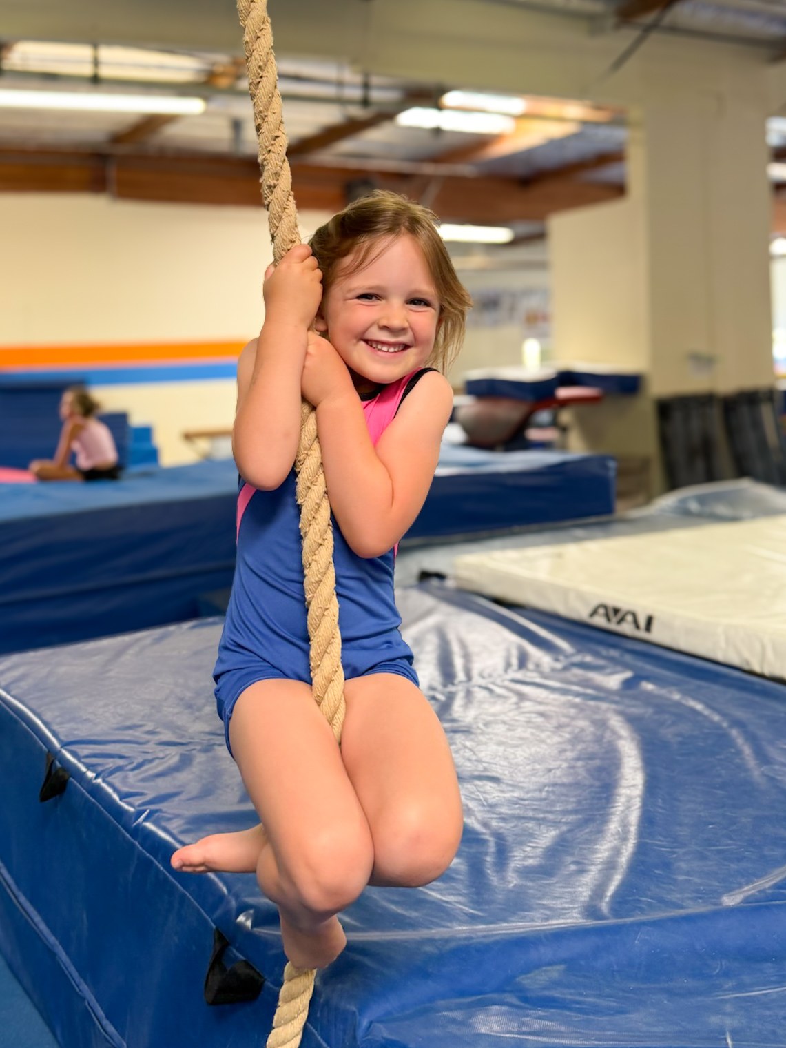 Athlete smiling on a rope